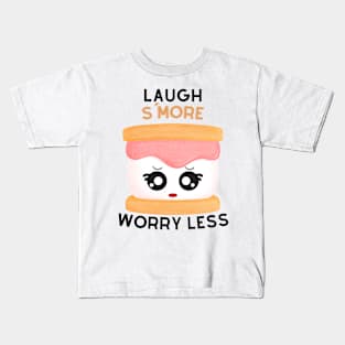Laugh S'More Worry Less - Sad Brows Marshmallow Face Kids T-Shirt